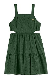 Vestido Feminino Infantil Lese Verde Escuro - Coloritta - Ref 75344