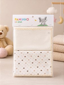 Kit Fralda de Boca com 2 Unidades + Prendedor de Chupeta - Em Algodão - Paninho de Bebê