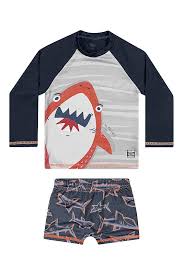 Conjunto Masculino Infantil Praia Camiseta Manga Longa E sunga Estampada - 221515 - Elian