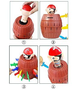 Brinquedo - Jogo Pula Pirata Maluco - Infantil Clássico Interativo p/ Mesa