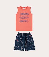 Conjunto Infantil Menino Regata Bermuda Moletinho MALWEE KIDS  - Ref 113149