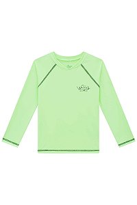 Camiseta Masculina Infantil em Malha Dry com Proteção Uv 50+ LucBoo -Verde Neon REF60073