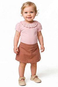 Conjunto Bebê Menina - Body Gola Bordada e Saia - Colorittá - Ref 71267