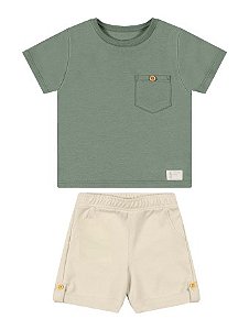 Conjunto Menino - Camiseta em Algodão e Bermuda - Colorittá - Ref 70232