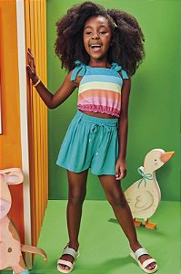 Conjunto de Cropped em Air Flow e Short Em Crepe Zayn  Kukiê REF66070