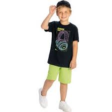 Conjunto Rei Rex Infantil Verão Menino Estampa Fone Preto - Rei Rex - Ref 51760