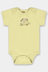 Body Manga Curta Em Suedine Estampado - Ref 45650 - Up Baby