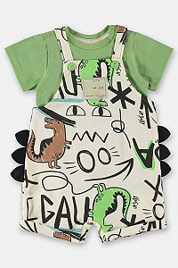 CONJUNTO JARDINEIRA E BODY MENINO (VERDE) UP BABY REF44419