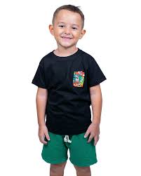 Conjunto Masculina Camiseta Preta Mario Bross e Bermuda Moleton Verde