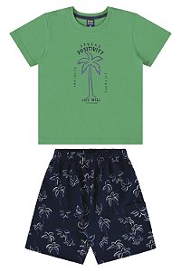 Conjunto Masculino Infantil Estampa Coqueiro - Ref 18049 - Quimby