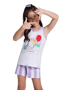 Pijama Feminino Infantil (mãe e filha) Regata Veggi Ref 0534