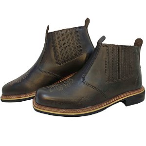 BOTA DM BOTINA 012 VIRA COM 2 COSTURAS COURO MASCULINA 211347-P (CORES SORTIDAS)