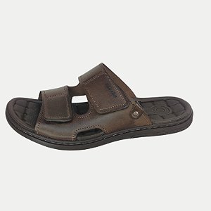 CHINELO PEGADA GASPEA 131283-02 2 VELCRO COURO MASCULINO
