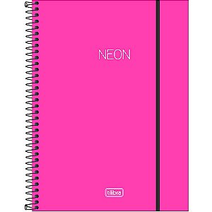 CADERNO TILIBRA UNIVERSITÁRIO 10 MATÉRIAS CAPA DURA NEON COM ELÁSTICO 160 FOLHAS 4808-P