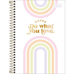 CADERNO TILIBRA ESPIRAL CAPA DURA 1/4 (P) HAPPY 80 FOLHAS 3559-P