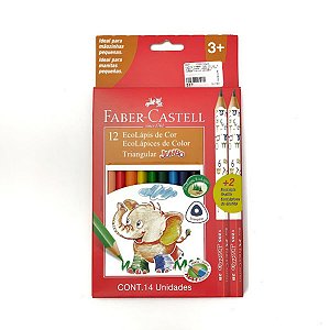 LÁPIS FABER COR CX/12 JUMBO LONGO 125012+2 517-P