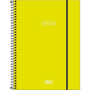 CADERNO TILIBRA UNIVERSITÁRIO 10 MATÉRIAS CAPA DURA NEON COM ELÁSTICO 160 FOLHAS 4806-P