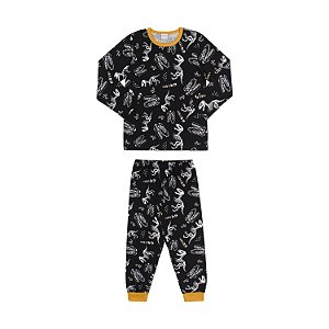 PIJAMA ALAKAZOO CALÇA/CAMISETA MANGA LONGA 16107 MALHA INFANTIL MASCULINO