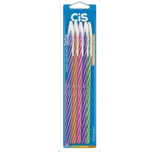 CANETA CIS ESFEROGRÁFICA SPIRO GLOW CAIXA COM 5 0,7MM 17676-P