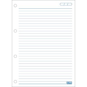 PAPEL TILIBRA BLOCO FICHÁRIO 4 FUROS (BRANCO) 96 FOLHAS 601-P
