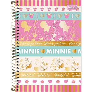 CADERNO TILIBRA ESPIRAL CAPA DURA 1/4 (P) MINNIE 80 FOLHAS 3109-P (CORES SORTIDAS)
