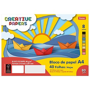 PAPEL FORONI CREATIVE PAPERS FOSCO BLOCO 40 FOLHAS 933-P
