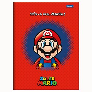 CADERNO FORONI BROCHURÃO CAPA DURA SUPER MARIO 80 FOLHAS 4909-P (CORES SORTIDAS)