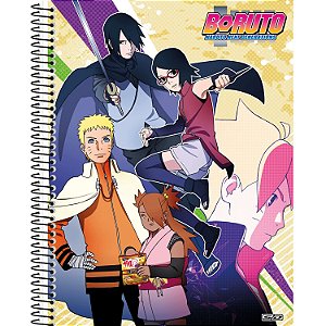 Caderno Cartografia e Desenho Capa Dura Espiral 60 Folhas Naruto