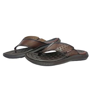 CHINELO PEGADA DEDO CASUAL 133155-01 TIRAS DE COURO MASCULINO