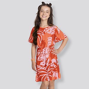 VESTIDO ALAKAZOO MANGA CURTA 46386 VISCOSE ESTAMPADA INFANTIL