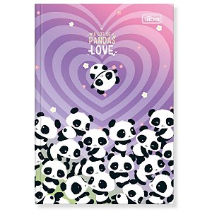 CADERNO TILIBRA BROCHURA CAPA DURA 1/4 (P) LOVELY FRIEND PANDA 254772-P (CORES SORTIDAS)