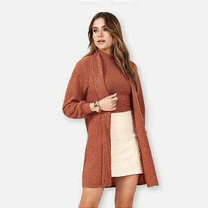 CASACO DOCE TRAMA ML CARDIGAN TRICO FEMININO