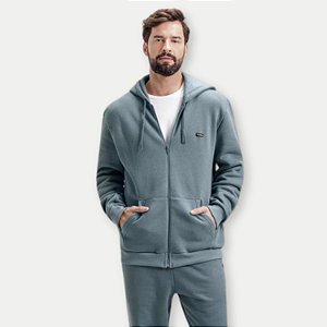 JAQUETA FICO MOLETOM COM CAPUZ VERDE MASCULINA