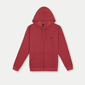 JAQUETA FICO MOLETOM COM CAPUZ VERMELHO MASCULINA