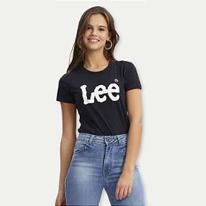 BLUSA LEE MC TSHIRT ALGODÃO SILKADA PRETO FEMININA