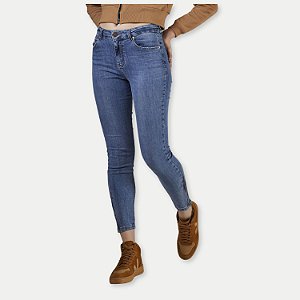 CALÇA LEE JEANS E ELASTANO CROPPED FEMININA