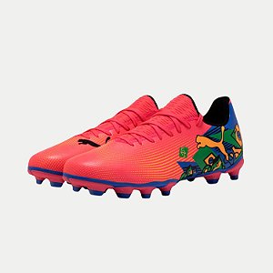 CHUTEIRA PUMA CAMPO FUTURE 7 PLAY NEYMAR JR SALMÃO MASCULINA