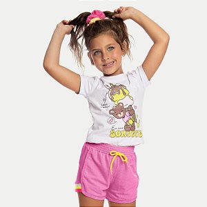 CONJ. VERÃO BY GUS SHORT BLUSA COTTON BRANCOFEMININO INFANTIL