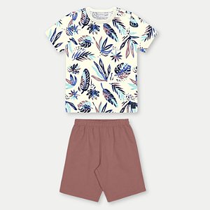 CONJ. VERÃO ALAKAZOO BERMUDA CAMISETA MC MALHA MASCULINO INFANTIL
