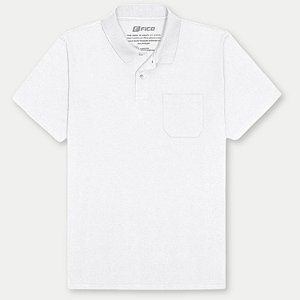 POLO FICO MC COMFORT MALHA COM BOLSO BRANCA MASCULINA