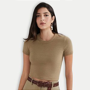 BLUSA HERING MC MALHA CANELADA VERDE FEMININA
