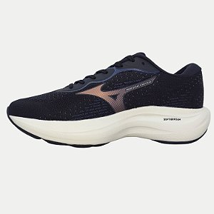 TÊNIS MIZUNO VIRTUE RUNNING PRETO COM DETALHE AZUL FEMININO