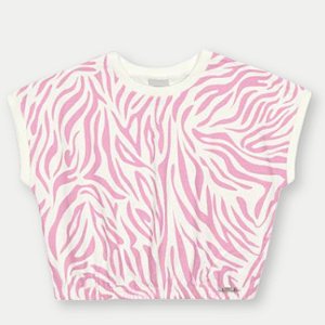 BLUSA ALAKAZOO MC MALHA ESTAMPADA ROSA FEMININA