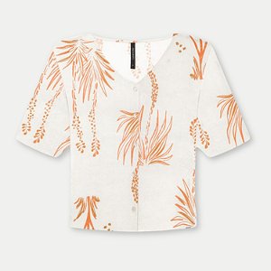 BLUSA LUNENDER MC VISCOSE ESTAMPADO OFF-WHITE FEMININA