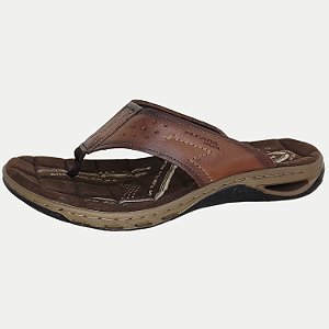 CHINELO PEGADA DEDO CASUAL TIRAS DE COURO MASCULINO