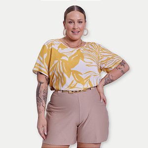 BLUSA LUNENDER MC M.MULHER VISCOSE AMARELO FEMININA