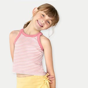 BLUSA HERINGKIDS REGATA MALHA CANELADA LISTRADA FEMININA INFANTIL