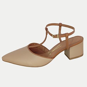 SAPATO VIZZANO SALTO MÉDIO CHANEL BEGE FEMININO ADULTO