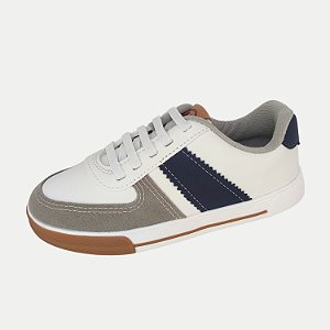 TÊNIS MOLEKINHO CASUAL COM CADARÇO BRANCO/AZUL MASCULINO INFANTIL