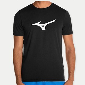 CAMISETA MIZUNO MANGA CURTA  FITNESS POLIESTER PRETO MASCULINA ADULYO